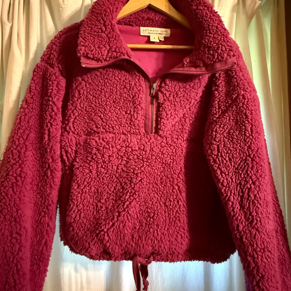 Half zip Pink Sherpa Pullover